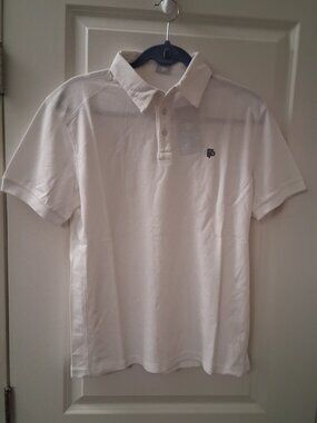 Flint Park Men's Short Sleeve Match Tennis Polo White SZ M  NWT